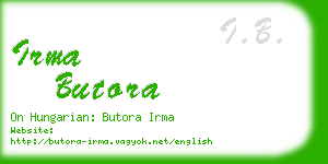 irma butora business card